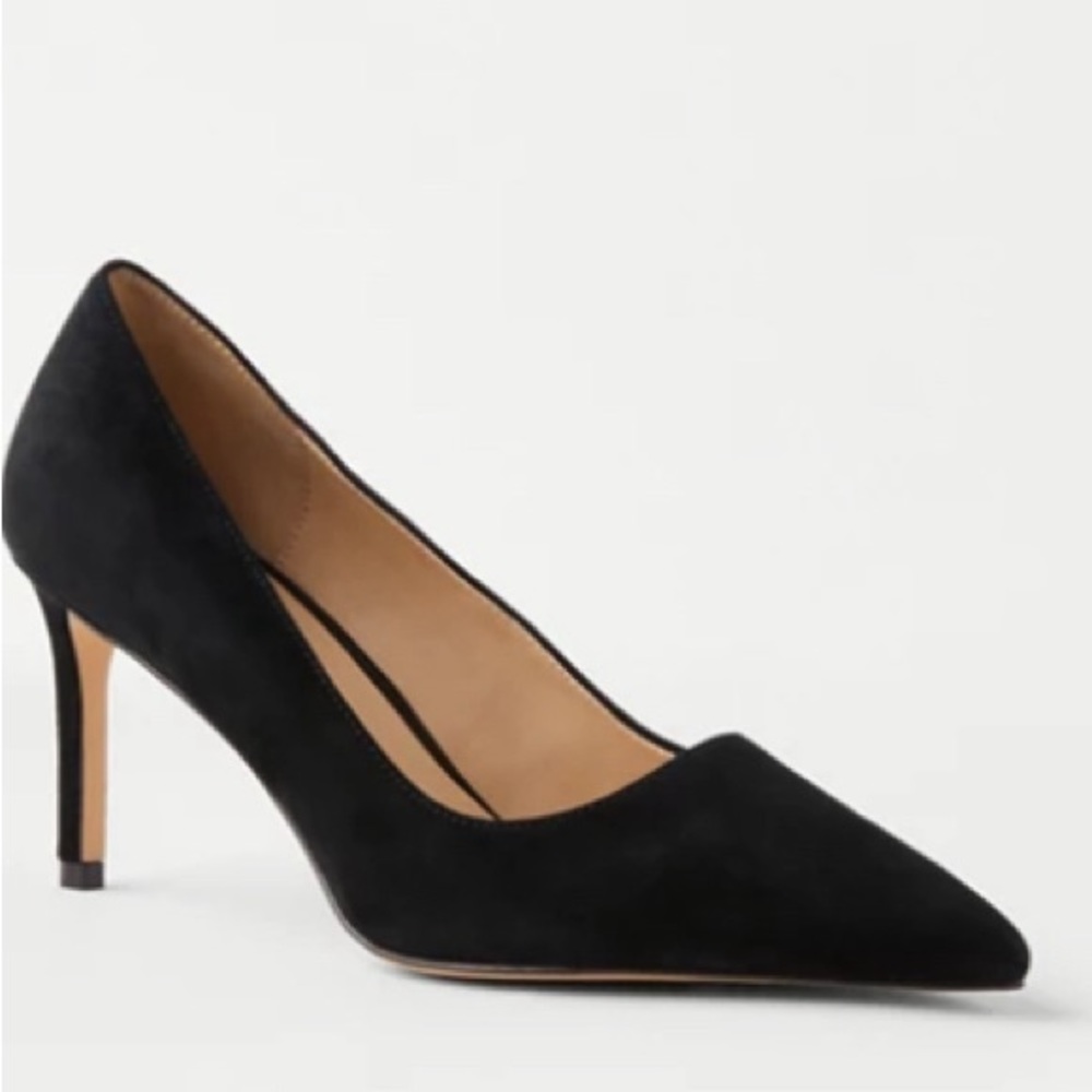 Ann Taylor Black Suede Pumps, Size 8.5
